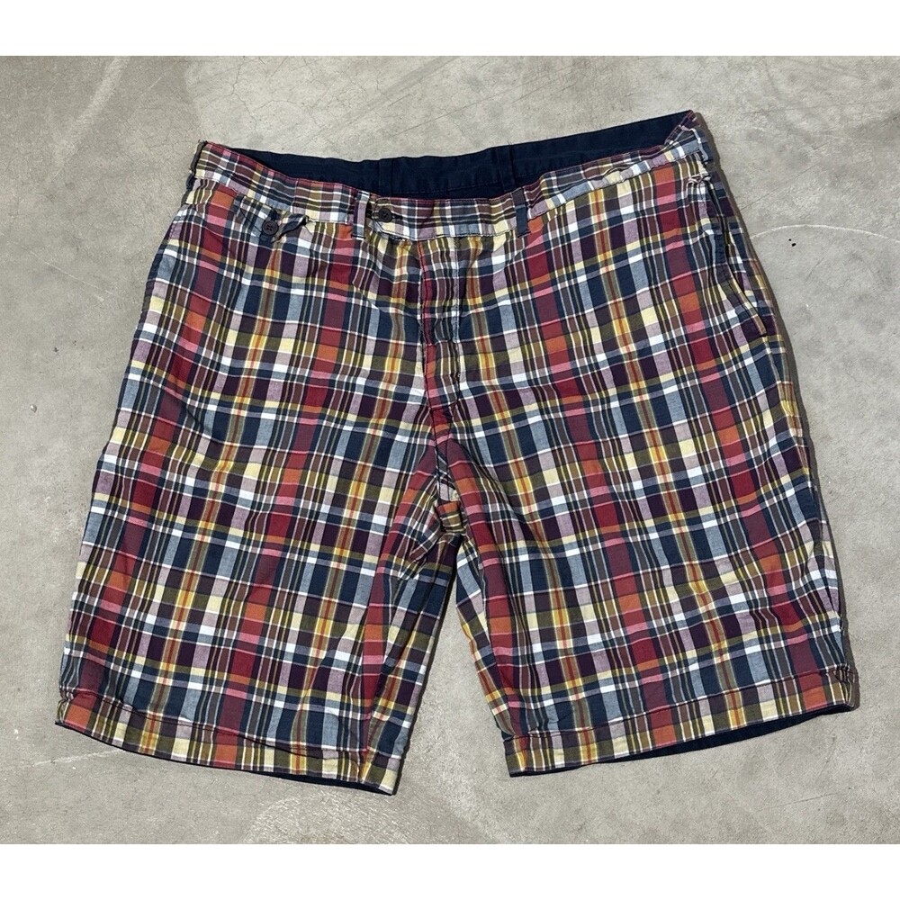 Polo Ralph Lauren Reversible Chino Shorts Mens Size 40 Blue Plaid Preppy Multi